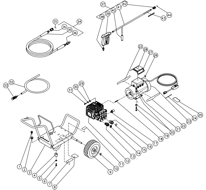 MITM JP-2003-0ME1 pressure washer parts and manual